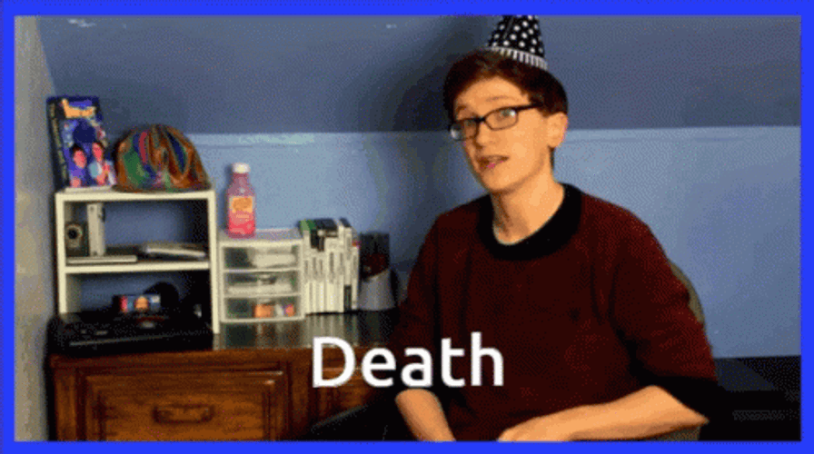 Death Celebration Blowing Party Horn GIF