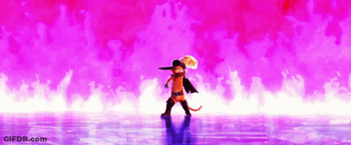 Death Fighting With Puss In Boots GIF