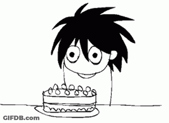 Death Note L Eating Cake Illustration GIF