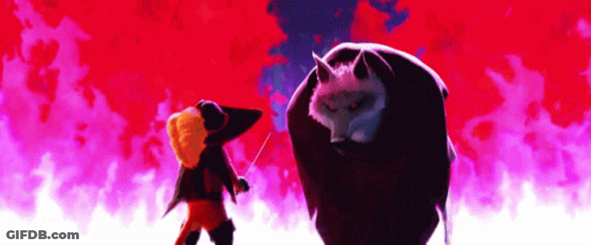 Death Puss In Boots Putting His Weapons Away GIF