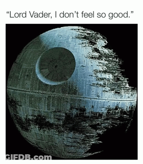 Death Star Breaking Into Pieces GIF