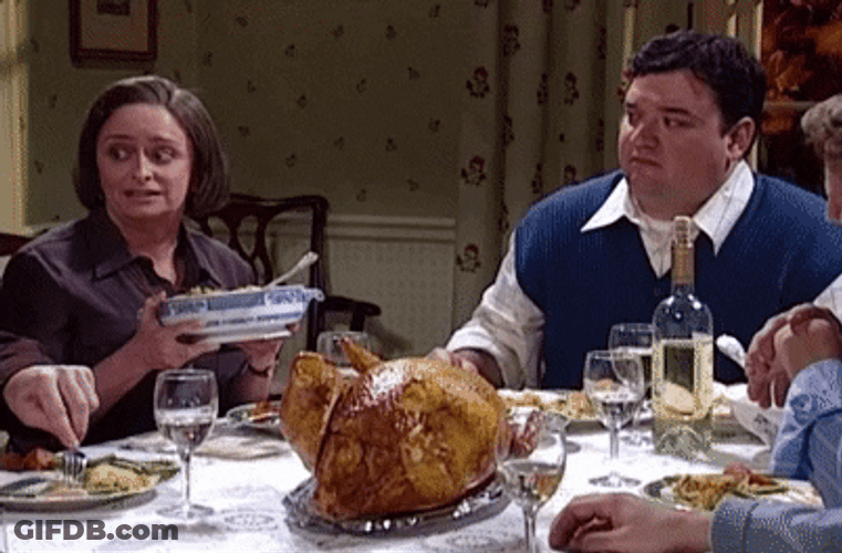 Debbie Downer With Thanksgiving Turkey GIF