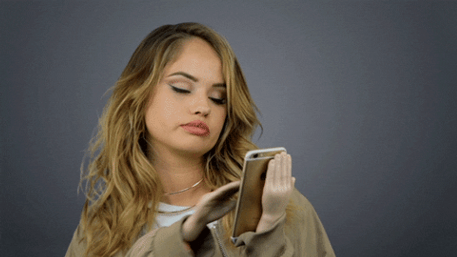Debby Ryan Tiny Hands Swipe GIF