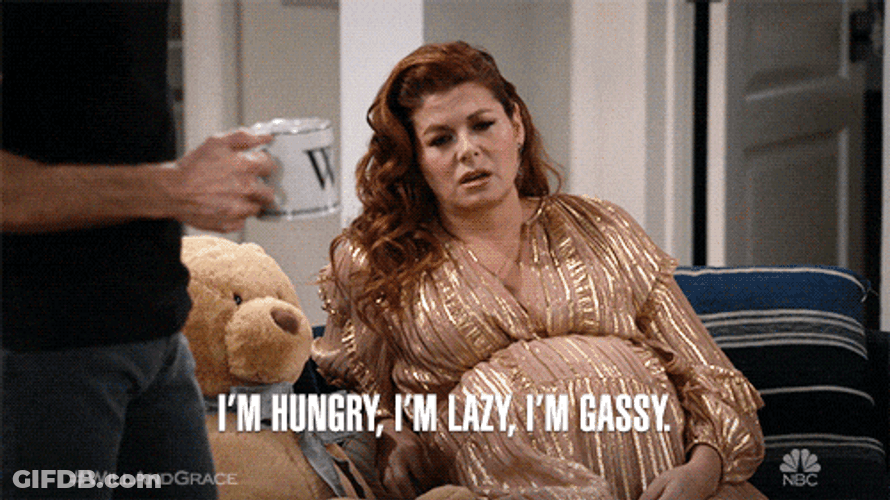Debra Messing Pregnant Belly Always Gassy GIF