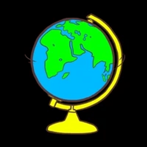 Decades Of Globe Earth Rotation GIF