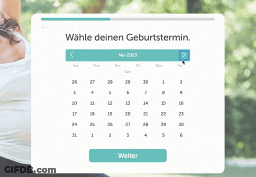 December 2020 Calendar With Weiter Button GIF