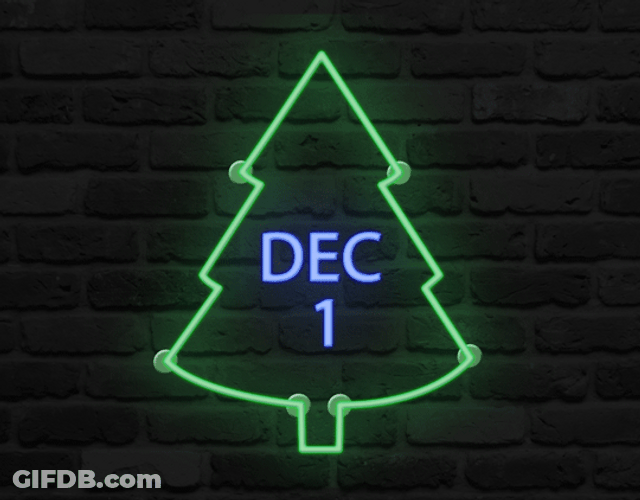 December Flickering Green Christmas Light GIF