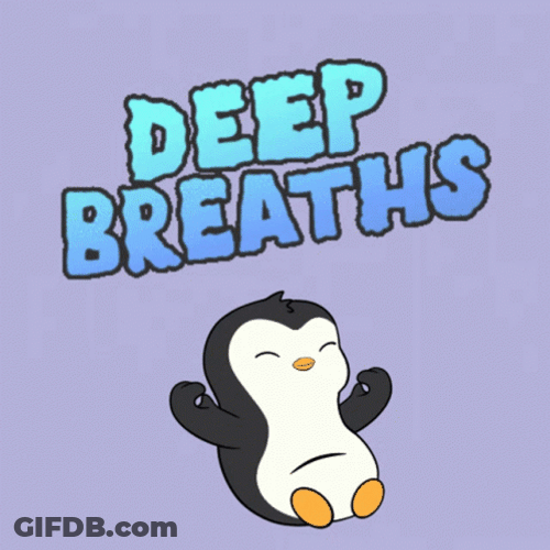 Deep Breath Cute Penguin GIF