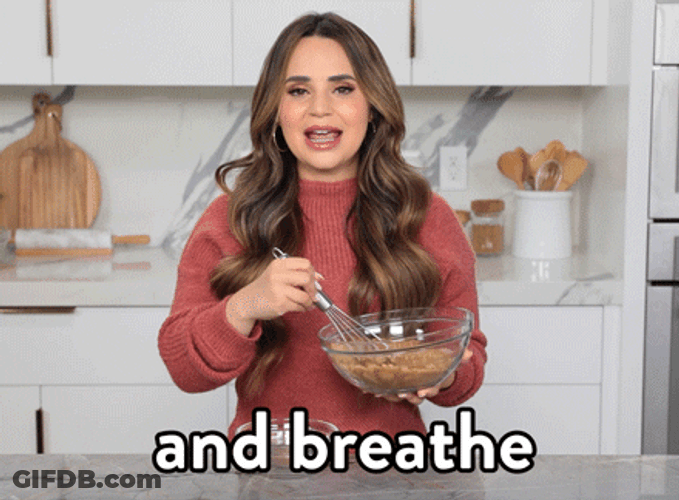 Deep Breathing Young Lady Chef GIF
