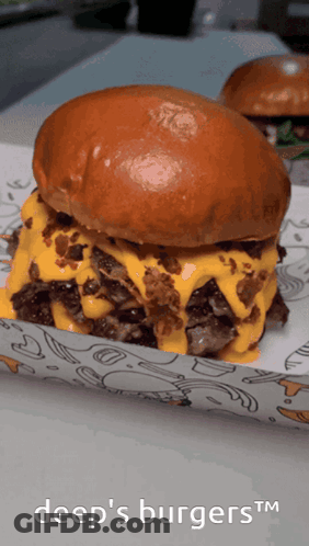 Deep Burgers Advertisement With Hamburger GIF
