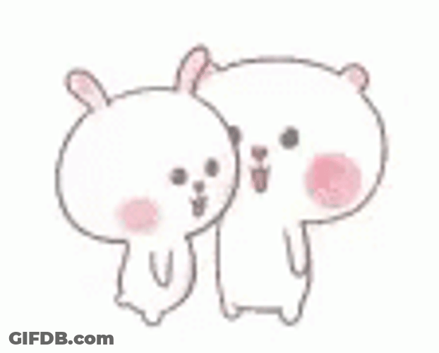 Deep Kiss Bunny Couple GIF