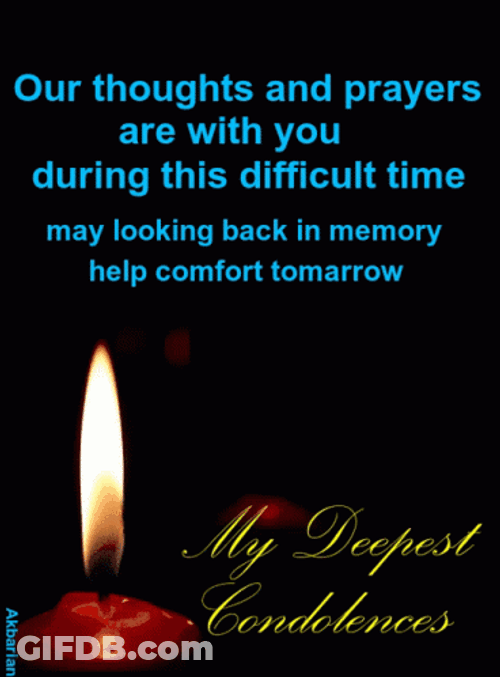 Deepest Condolences Comfort Message Candle GIF