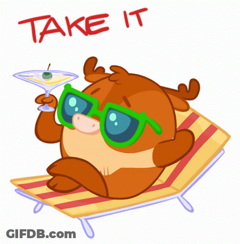 Deer Holding Martini Take It Easy GIF