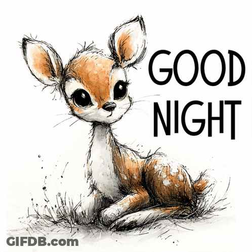 Deer With Good Night GIF