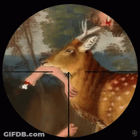Deer With Hand Sticking Out Of Mouth GIF