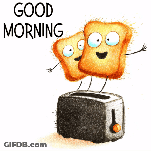 Deer With Two Cups Of Coffee Saying Good Morning GIF