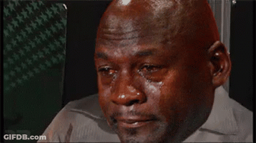 Defeated Crying Bubble Head Michael Jordan GIF
