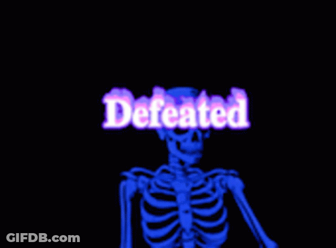 Defeated Flashing Neon Skeleton GIF