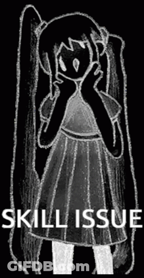 Defeated Skill Issue Chalkboard Drawing GIF