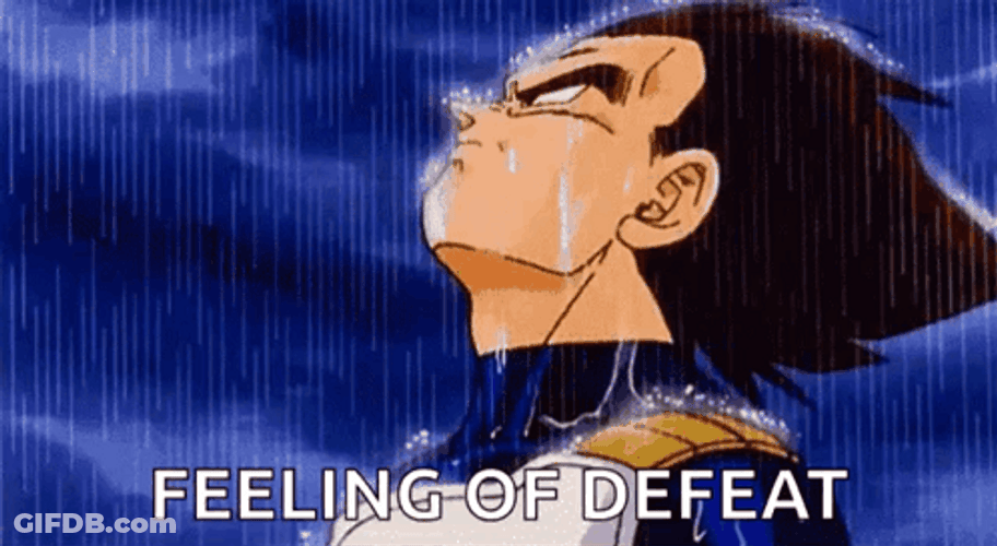 Defeated Vegeta Crying In The Rain GIF