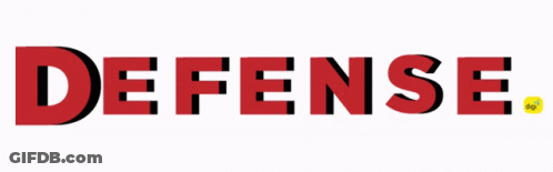 Defense In Red Letters GIF