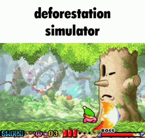 Deforestation Simulator Tree With Face GIF