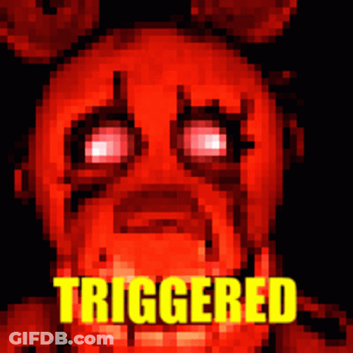 Degraded Springtrap Close Up Triggered GIF