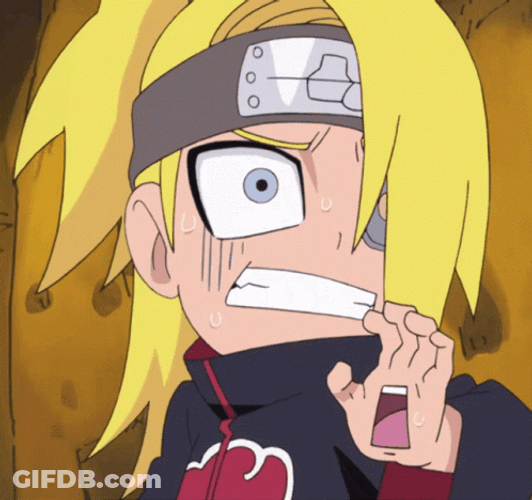 Deidara Iwagakure Kinijutsu Angry Anime GIF