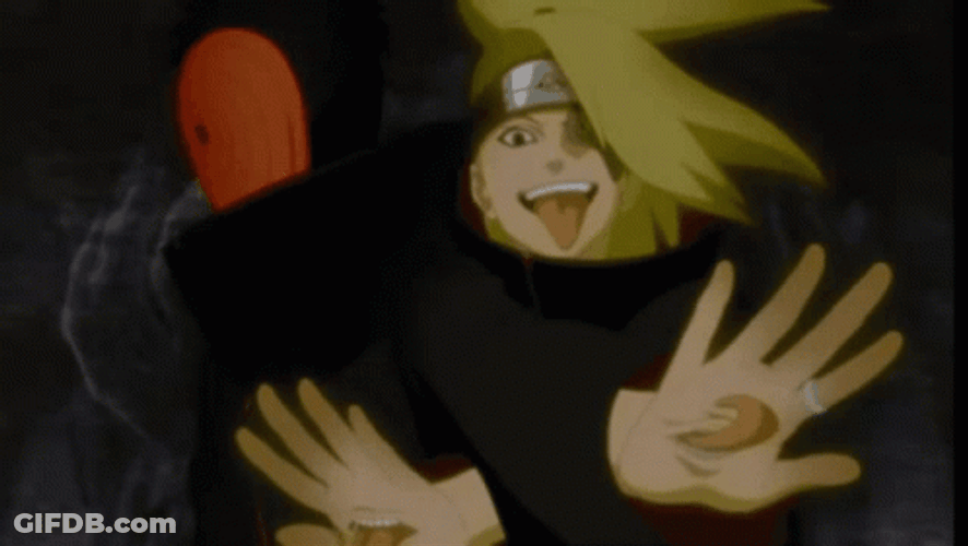 Deidara Naruto Hands Tongue Out GIF