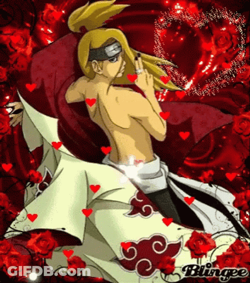 Deidara Ninja In Roses GIF