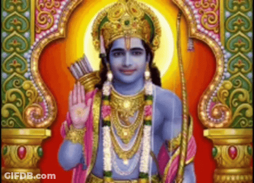 Deity Holding Bow And Arrow GIF