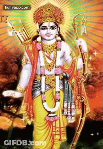 Deity Holding Bow And Arrow GIF