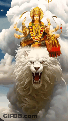 Deity Riding Lion GIF