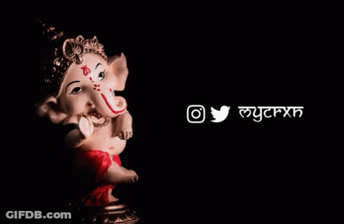 Deity Sitting On Red Flower With Letters Lam GIF