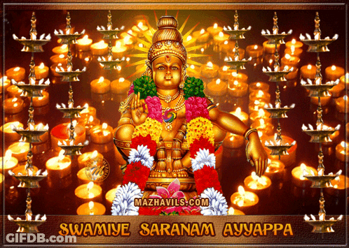 Deity Surrounded By Lit Candles Swamiye Saranam Ayyappa GIF