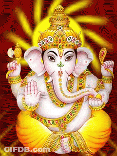 Deity With Crown Sitting In Front Of Sun GIF