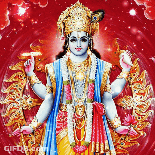 Deity With Many Arms Holding Lamp GIF