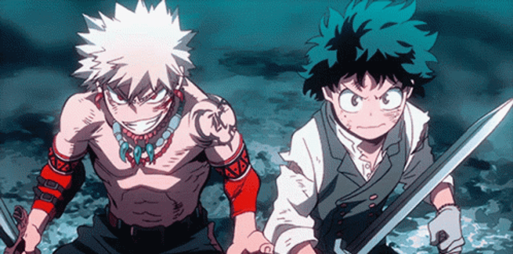Deku And Bakugo Ready To Fight GIF
