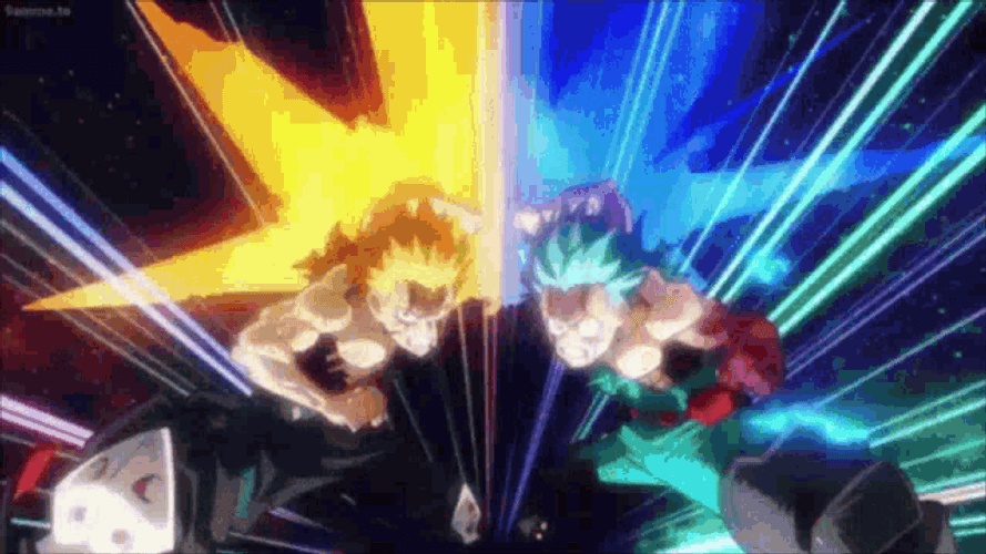 Deku & Bakugo Detroit Smash Skill GIF