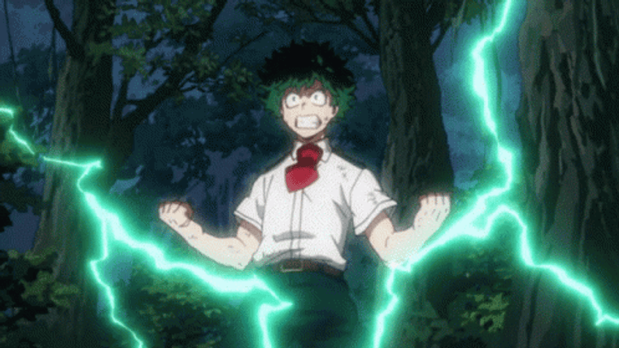 Deku Blasting Lightning GIF