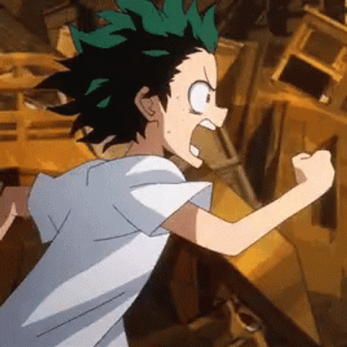 Deku Crazily Running GIF