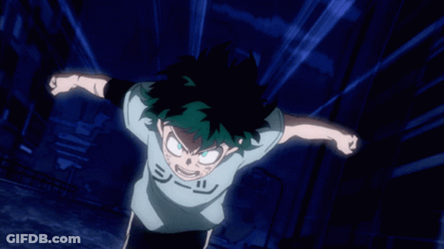 Deku Fighting And Running Towards Bakugo GIF