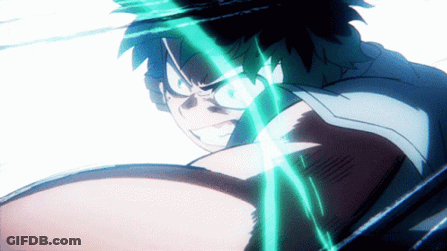 Deku Fighting In Rage GIF