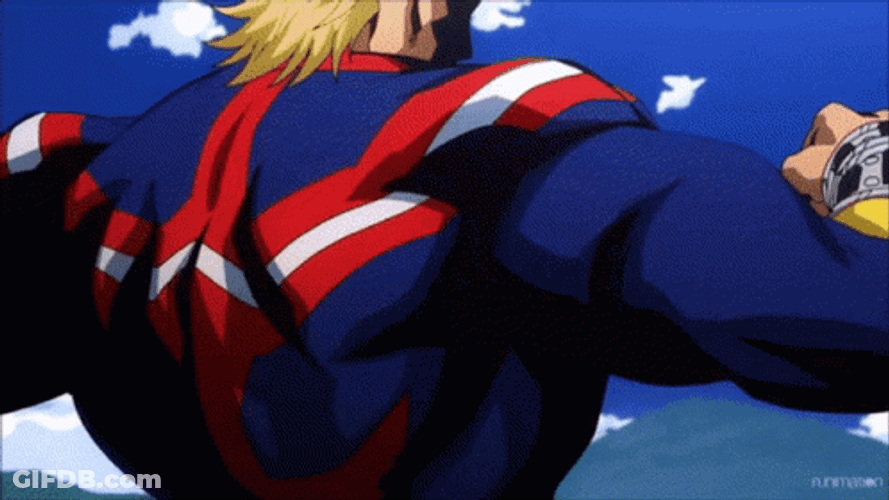Deku Fighting With All Might GIF