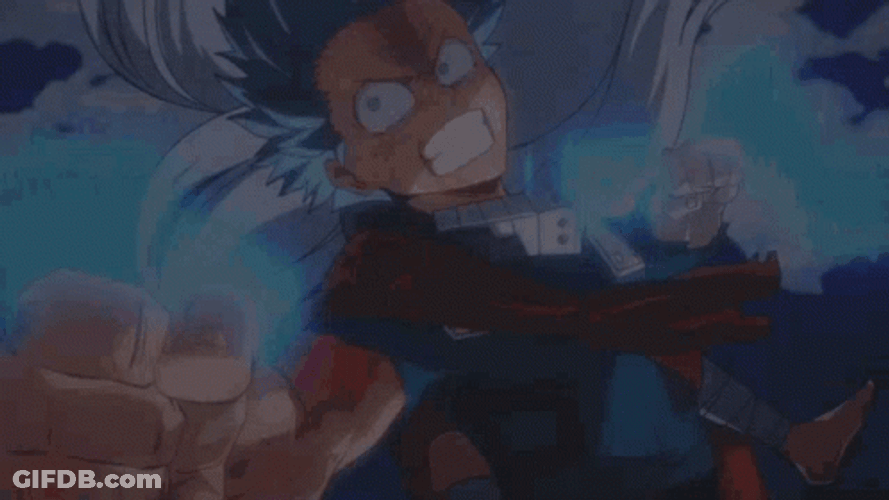 Deku Fighting With Chisaki Using Multiple Air Punches GIF