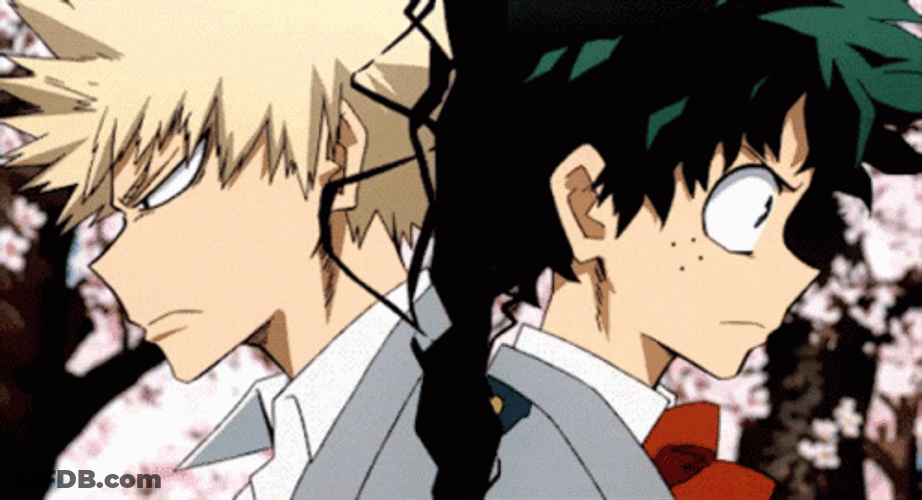 Deku Fighting With His Childhood Friend GIF