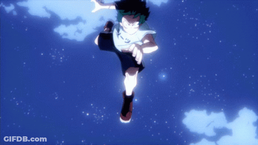 Deku Kicks Bakugan While Fighting GIF