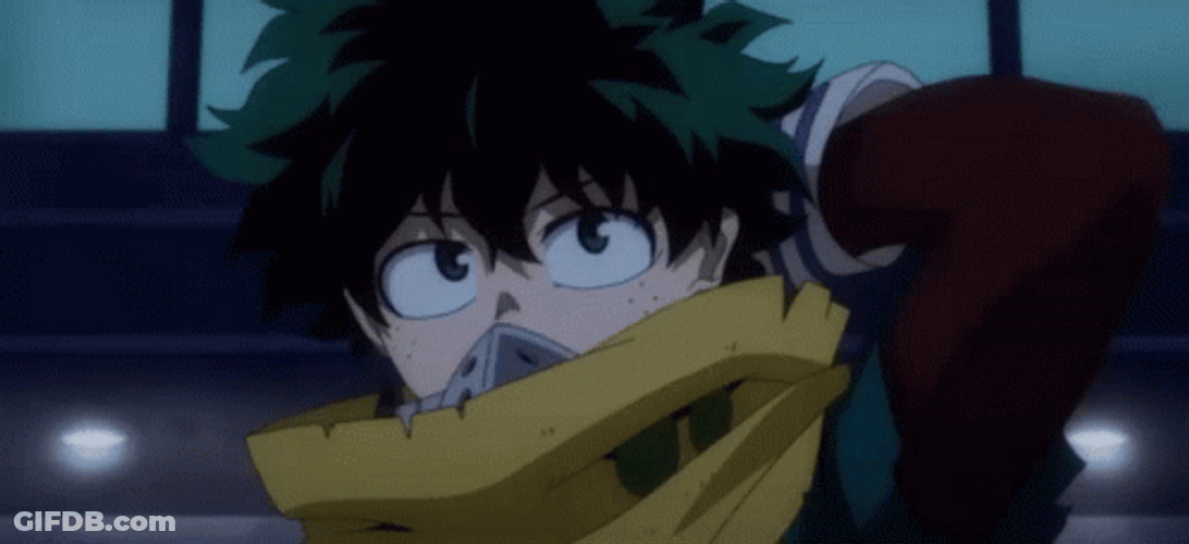 Deku Vigilante Wearing Mask GIF
