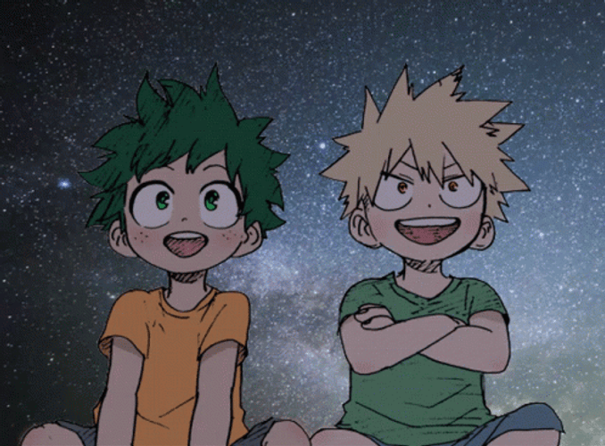Deku With Bakugo Stargazing GIF