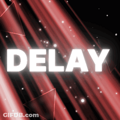 Delay Red And White Font GIF